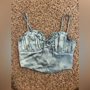 Altar'd State Blue and White Bustier Camisole